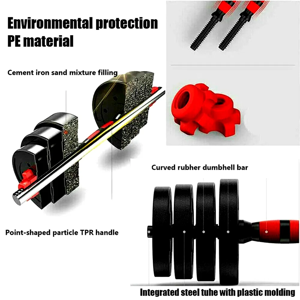 20Kg Adjustable Rubber Dumbbell Weight Set