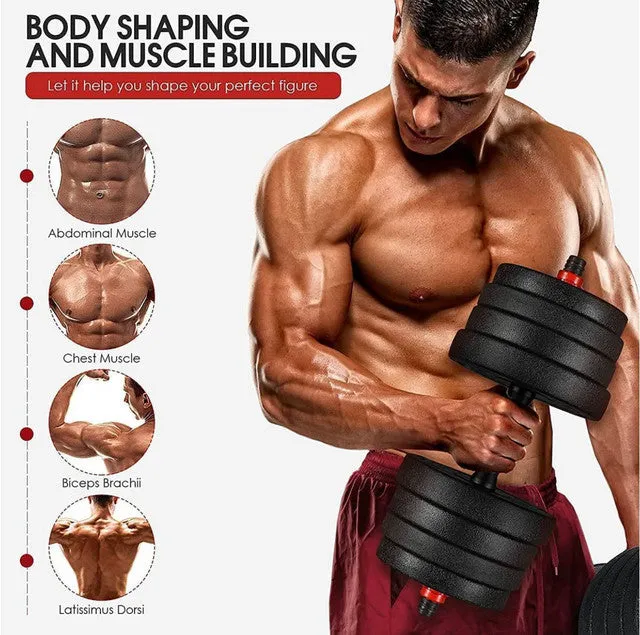 20Kg Adjustable Rubber Dumbbell Weight Set