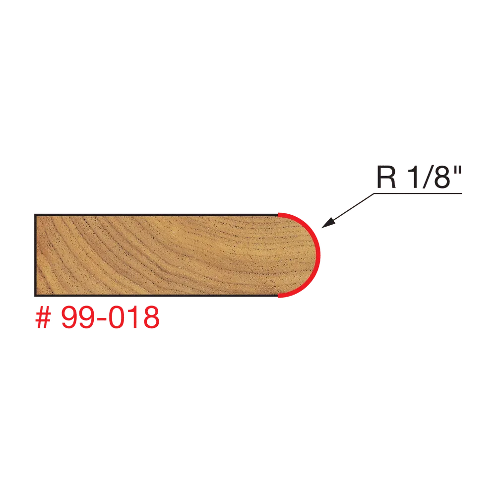 3/8" x 1/8" Radius Canoe Joint Bit
