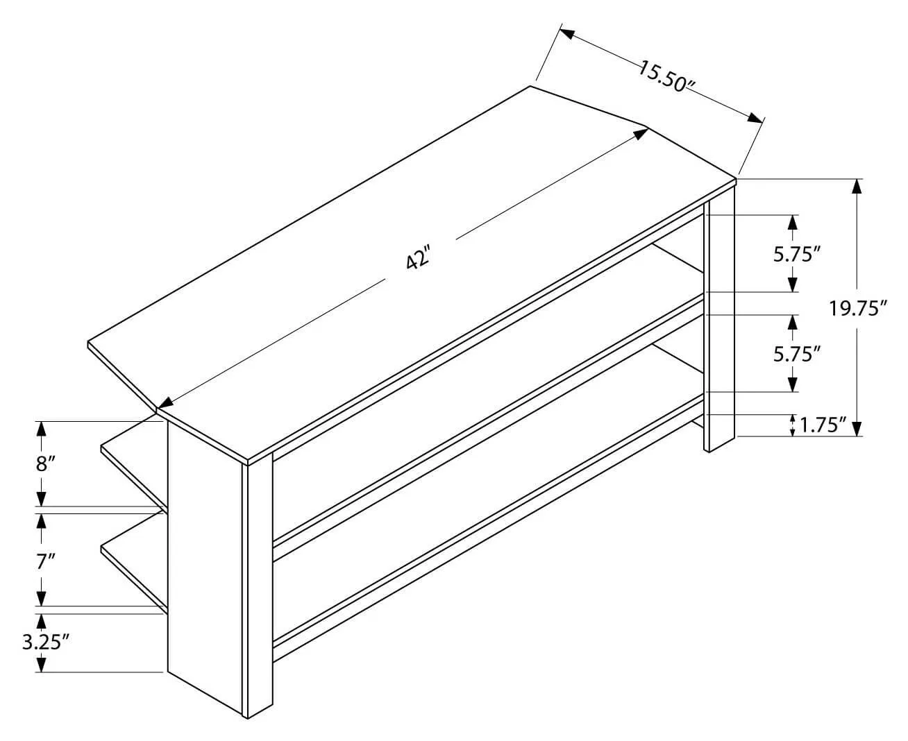 42"L Cappuccino Corner Tv Stand