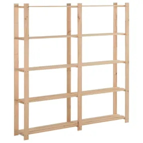 5-Tier Shelf: Durable Pinewood Storage Rack