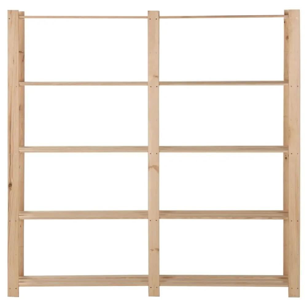 5-Tier Shelf: Durable Pinewood Storage Rack