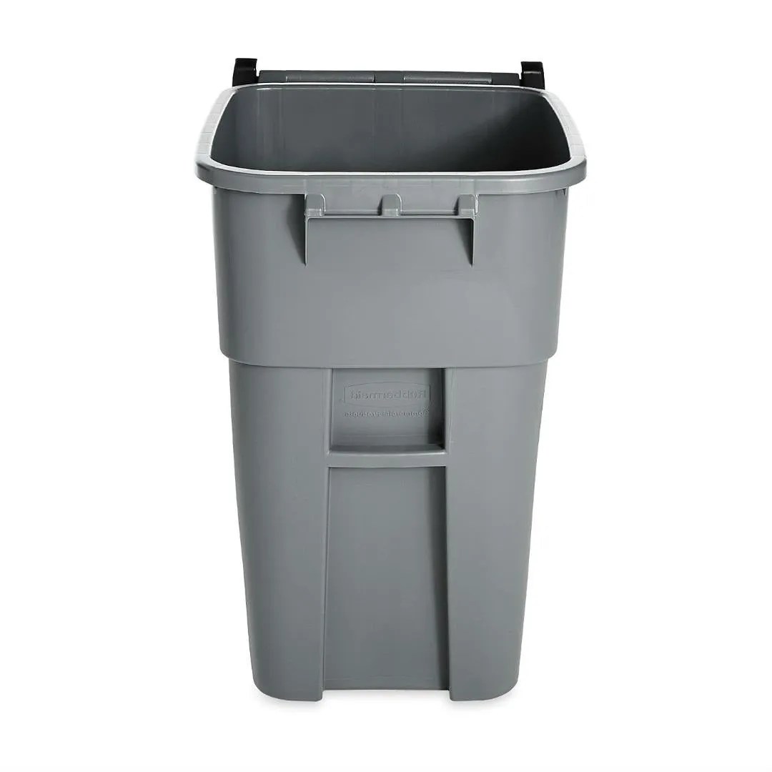 50 Gallon Gray Commercial Heavy-Duty Rollout Trash Can Waste-Utility Container