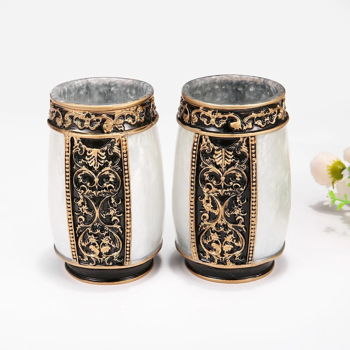 5pcs Luxury Bathroom Accessories Bathroom Set Toothbrush Holder Sanitizer Bottle Soap Holder