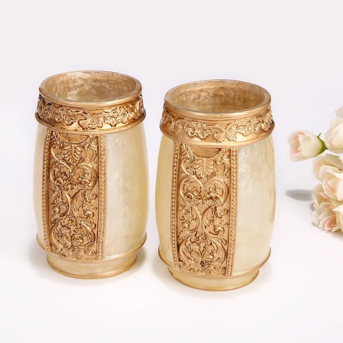 5pcs Luxury Bathroom Accessories Bathroom Set Toothbrush Holder Sanitizer Bottle Soap Holder