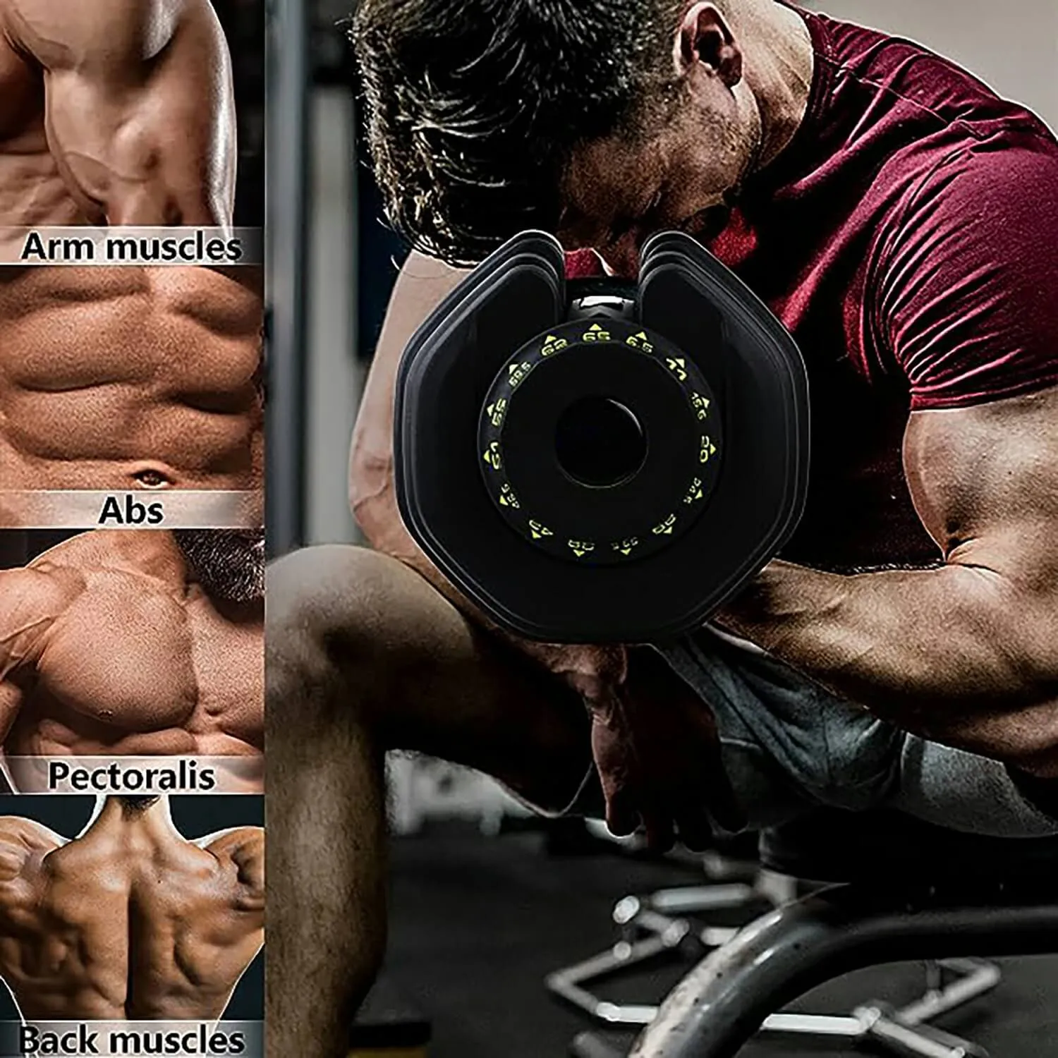 65-95LB Quick Adjustable Dumbbell & Weight Bench Package