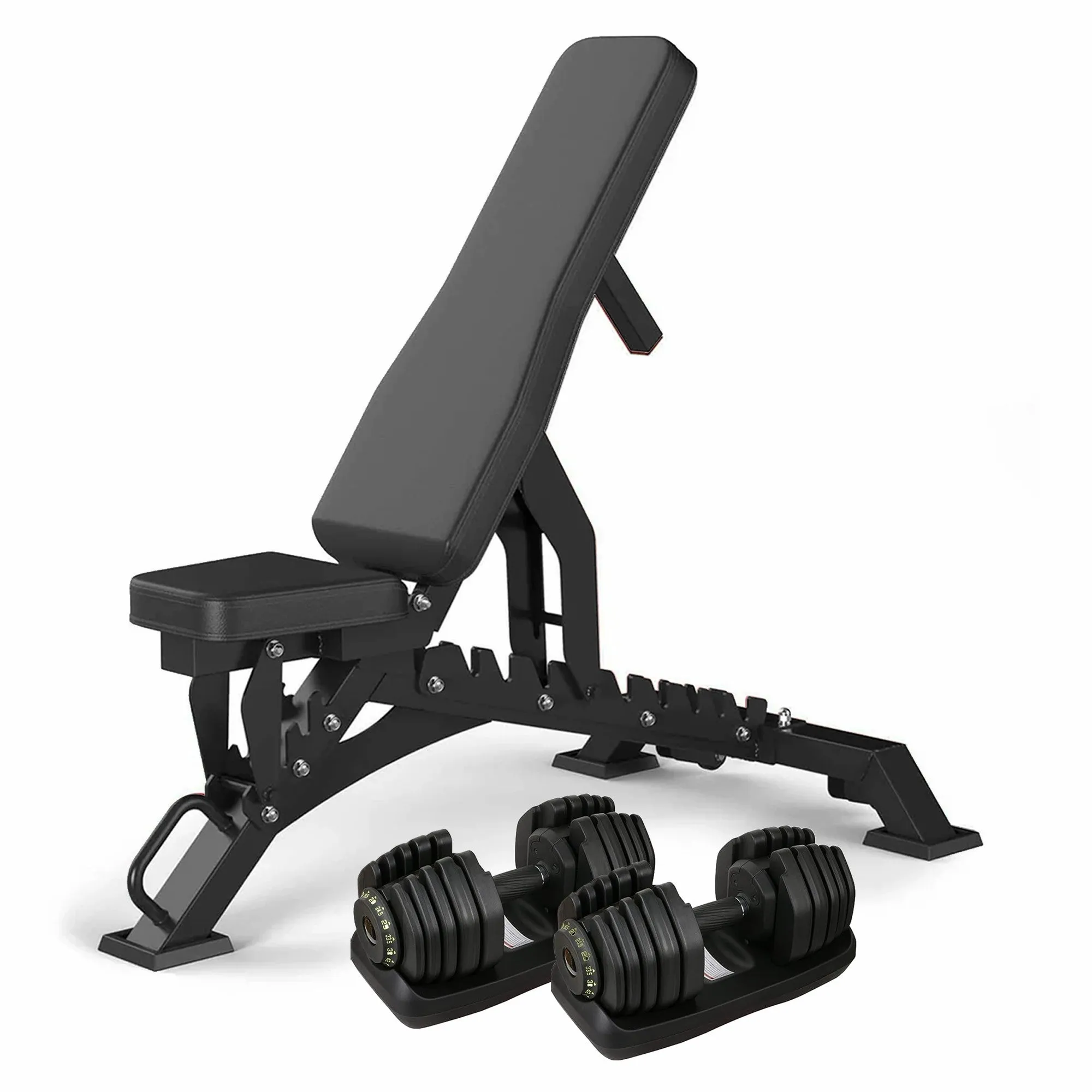 65-95LB Quick Adjustable Dumbbell & Weight Bench Package