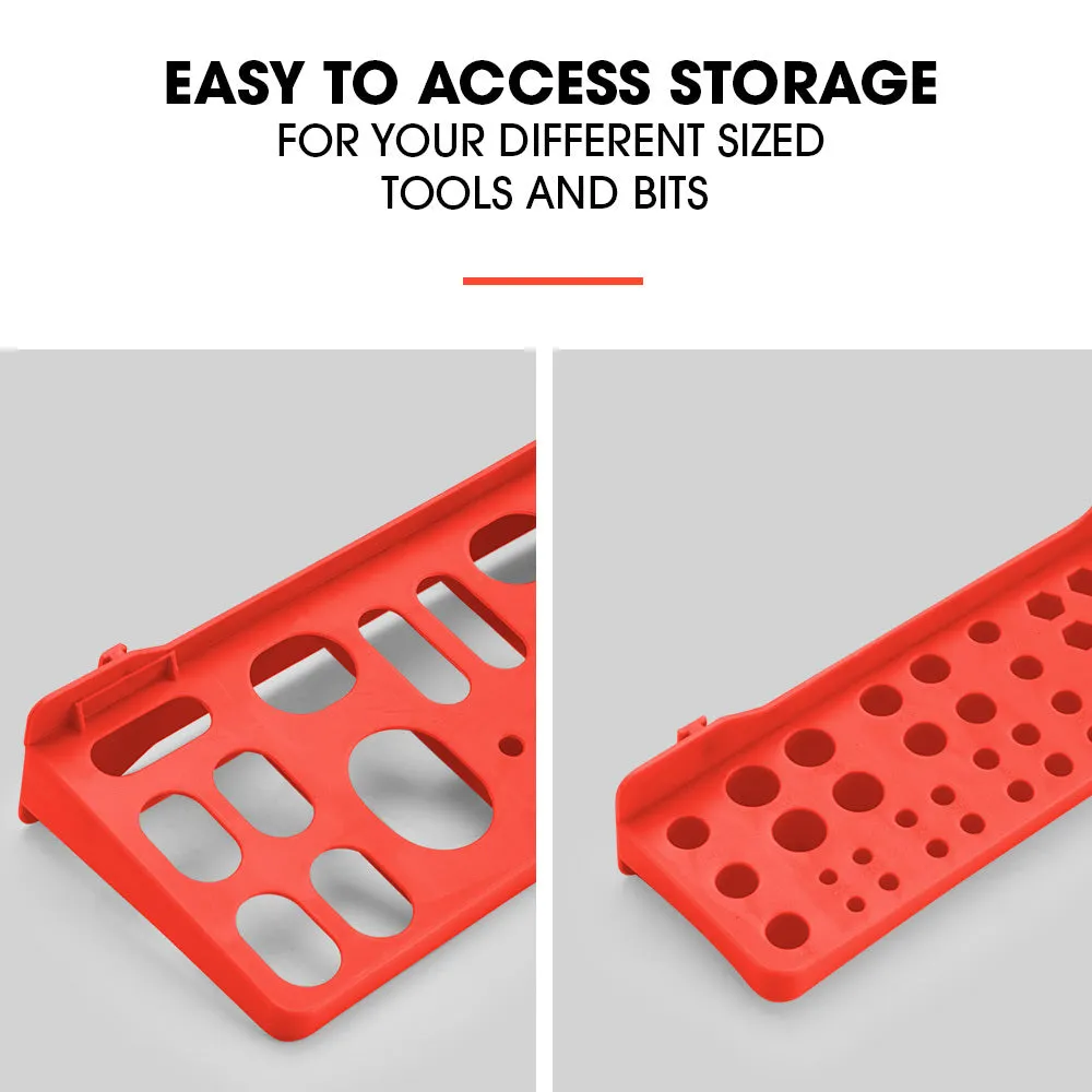 69pc Wall Mounted Parts Bin Rack, Tool Holders, Modular - Baumr-AG