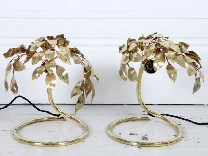 A pair of Cesar leaf table lamps
