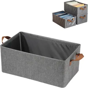 Aara Internationals Collapsible Clothes Organizer for Jeans Washable Fabric Closet Storage Box Drawers Foldable Clothing Storage Bins with Handle (1pcs)