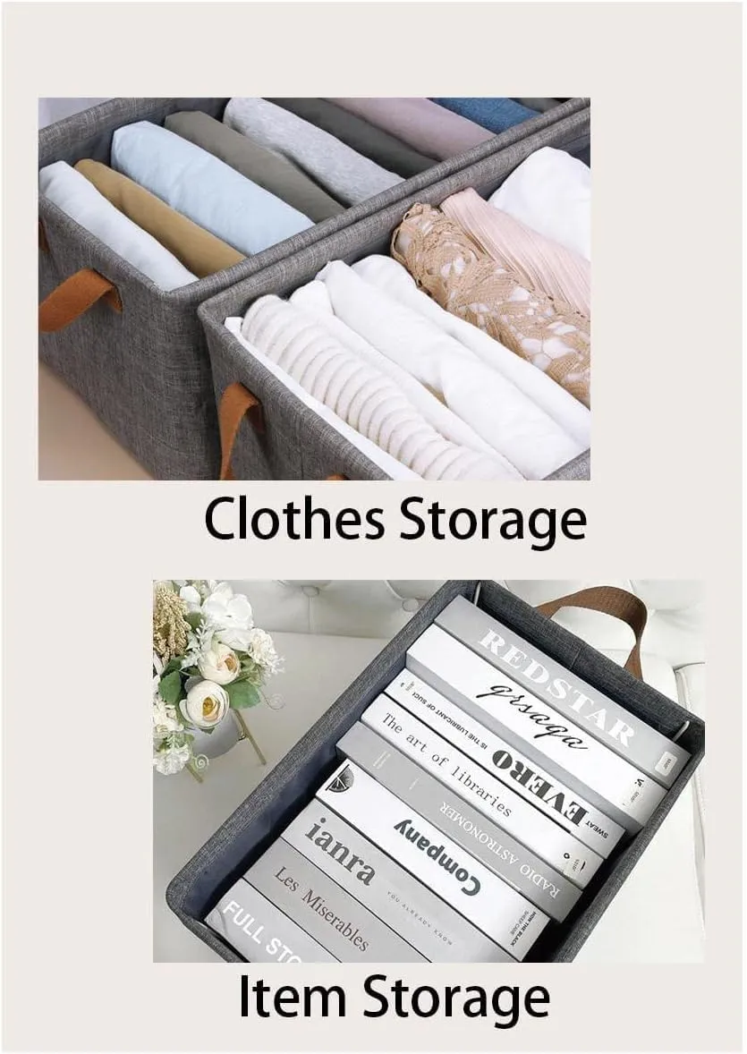 Aara Internationals Collapsible Clothes Organizer for Jeans Washable Fabric Closet Storage Box Drawers Foldable Clothing Storage Bins with Handle (1pcs)