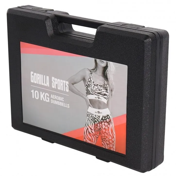 Aerobic Dumbbell 10KG Set with Carry Case