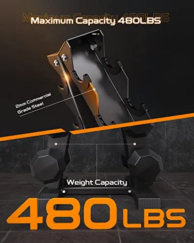 AKYEN A-Frame Dumbbell Rack Stand Only, Weight Rack for Dumbbells Compact Home Gym Space Saver (480LBS Weight Capacity, 2024 New Version)