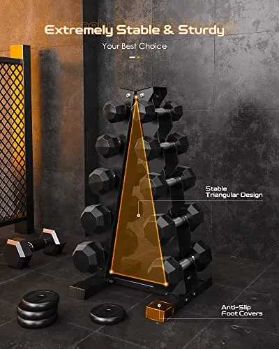 AKYEN A-Frame Dumbbell Rack Stand Only, Weight Rack for Dumbbells Compact Home Gym Space Saver (480LBS Weight Capacity, 2024 New Version)