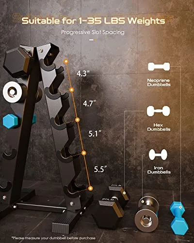 AKYEN A-Frame Dumbbell Rack Stand Only, Weight Rack for Dumbbells Compact Home Gym Space Saver (480LBS Weight Capacity, 2024 New Version)
