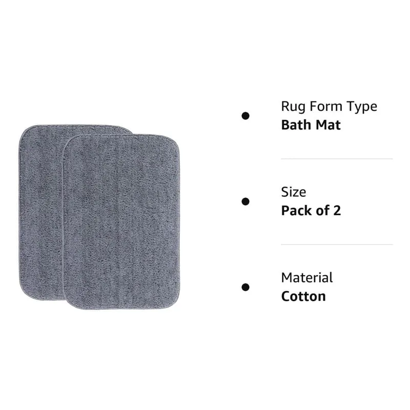 Aldo Anti Skid Bathmat (Grey) - Set Of Two