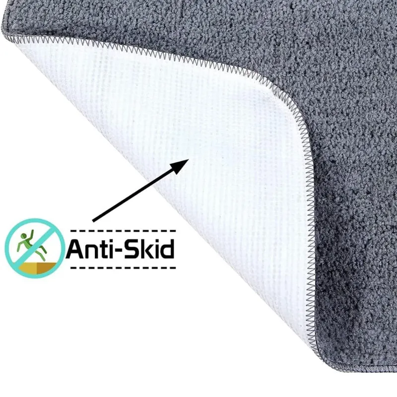 Aldo Anti Skid Bathmat (Grey) - Set Of Two