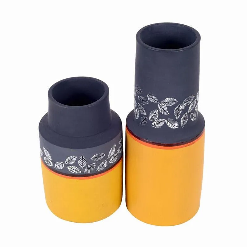 Anshuma Tribal Terracotta Vase - Set Of Two