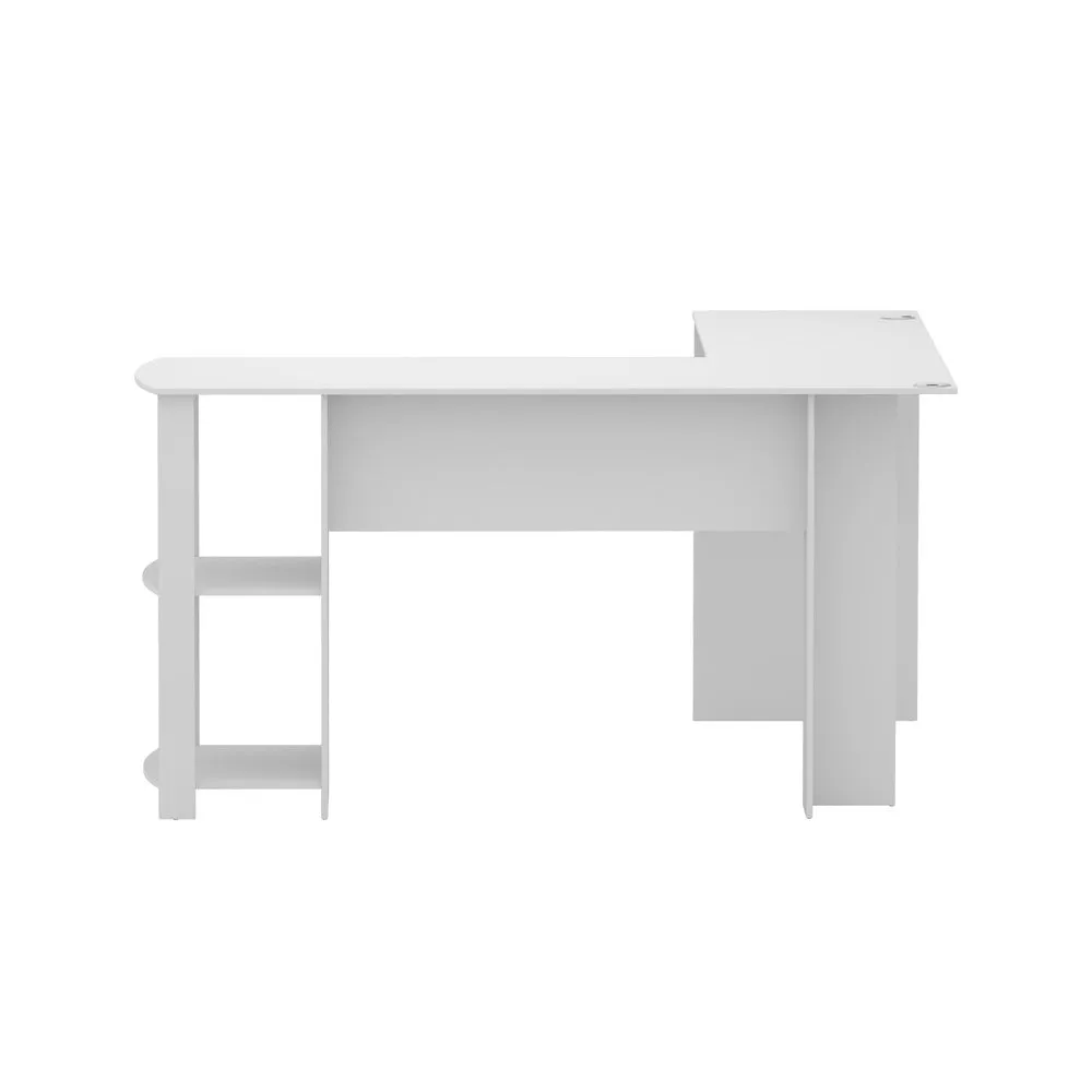 Artiss Computer Desk Shelf L-Shape White 136cm