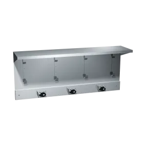 ASI 1308-3 Shelf/Utility Hook & Mop Strip (4 Hooks, 3 Holders) 34" - Surface Mounted