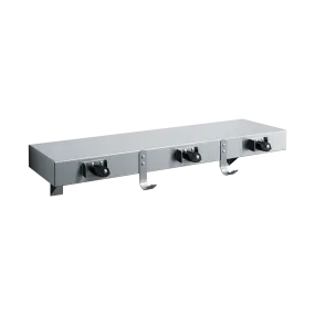 ASI 1315-3 Shelf With Utility Hooks And Mop Strip, Stainless Steel, 30"