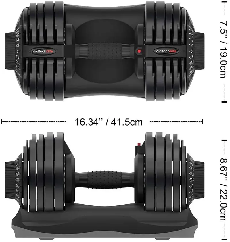 ATIVAFIT Adjustable Dumbbell Fitness Dial Dumbbell with Handle and Weight Plate for Home Gym Note: Single