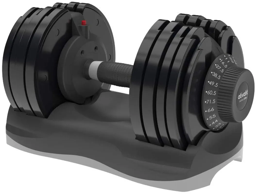ATIVAFIT Adjustable Dumbbell Fitness Dial Dumbbell with Handle and Weight Plate for Home Gym Note: Single