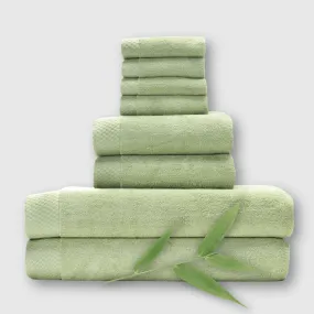 Bamboo Towel Set 8pc from BedVoyage Luxury Viscose - Sage
