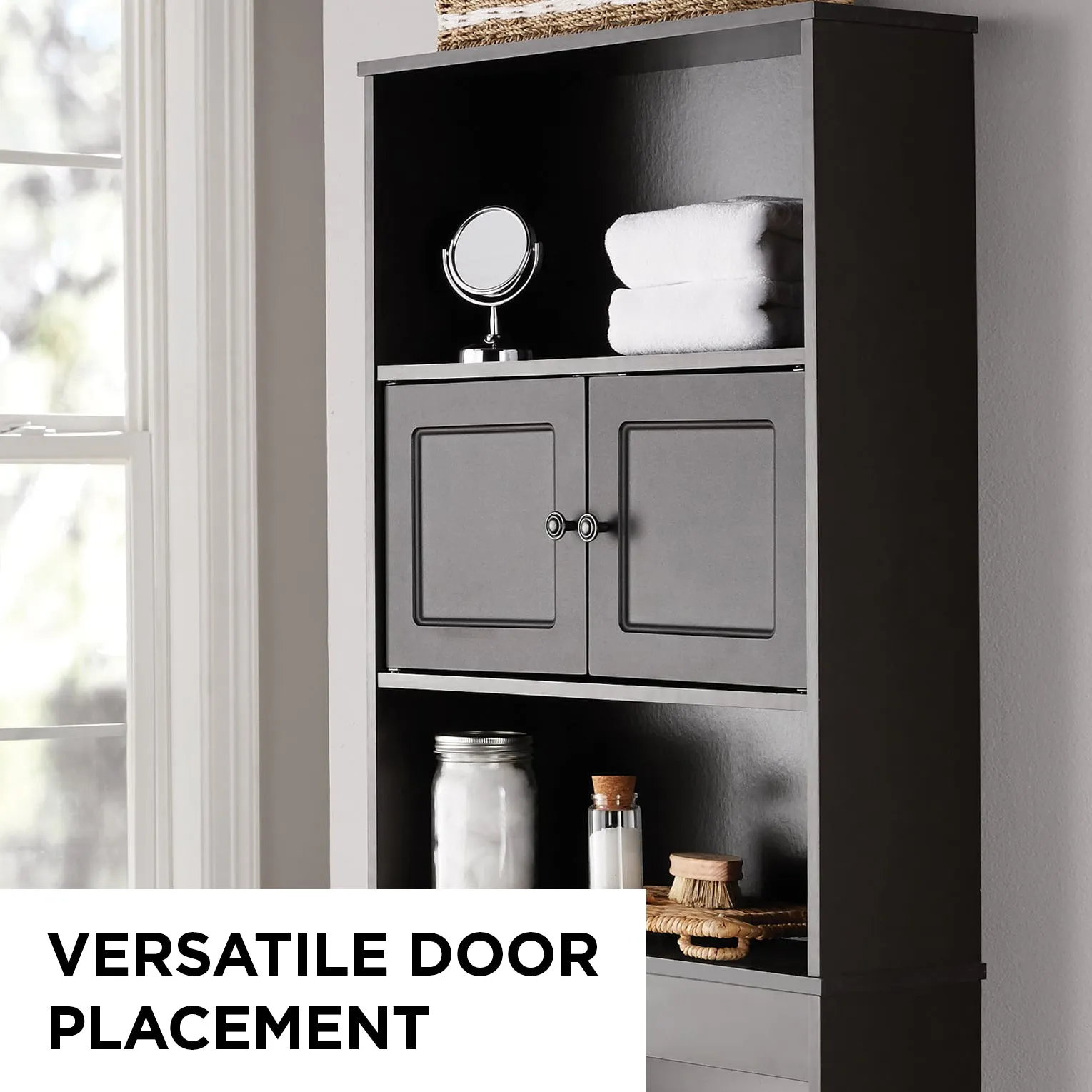 Bathroom Storage over the Toilet Space Saver with Three Fixed Shelves, Espresso