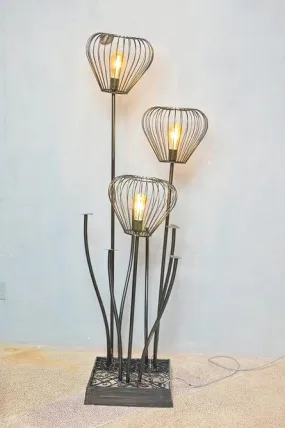 Beautiful Black Stand Flower Floor Lamp