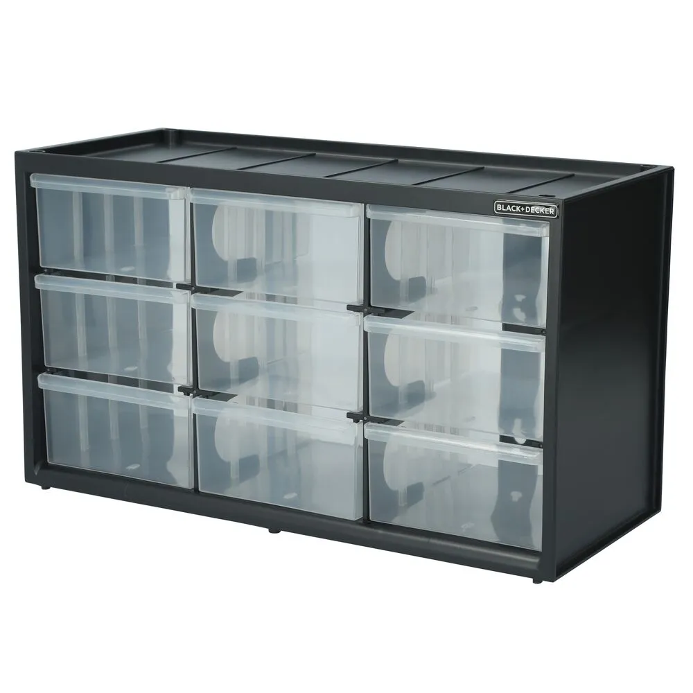Bin System 9-Compartment Large Parts Organizer