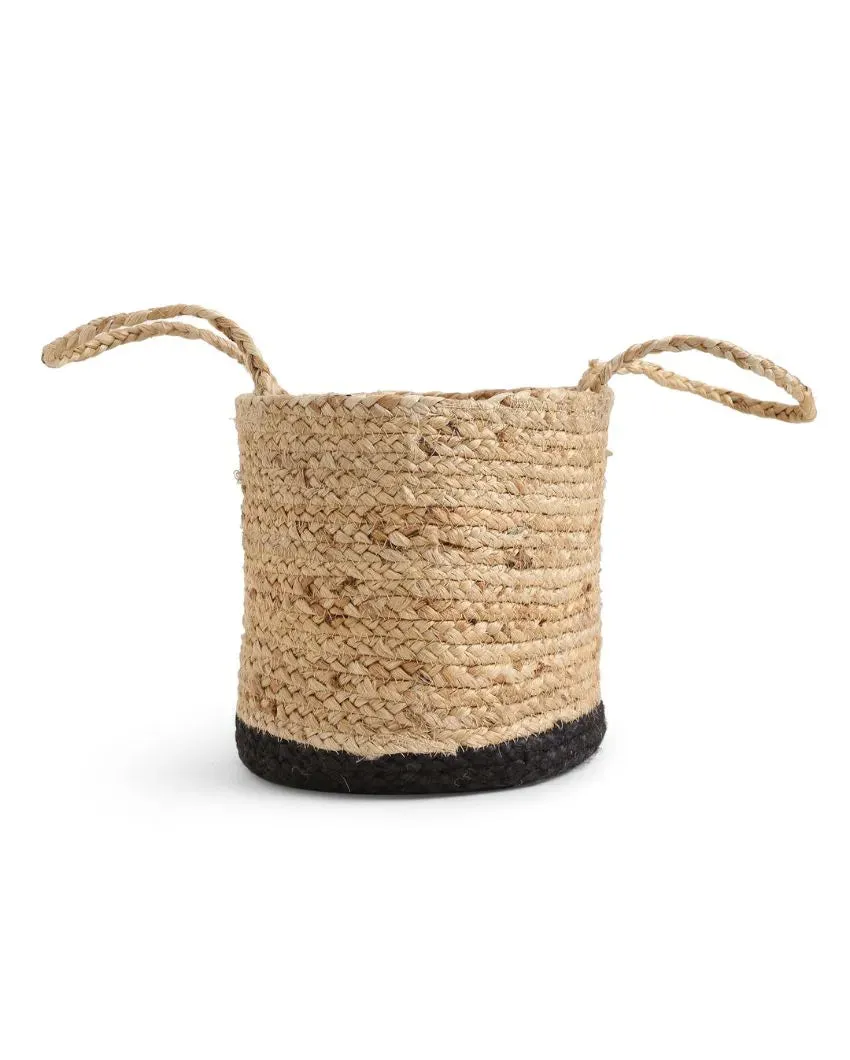 Black Bottom Base Multi-Utility Jute Baskets | Set Of 2