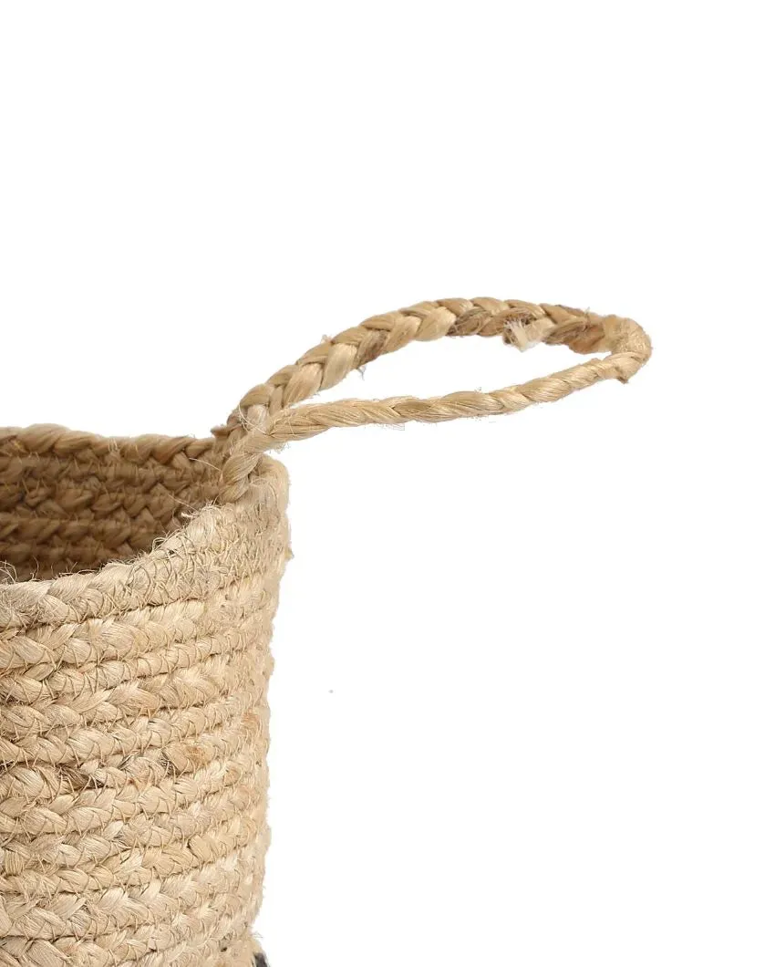 Black Bottom Base Multi-Utility Jute Baskets | Set Of 2