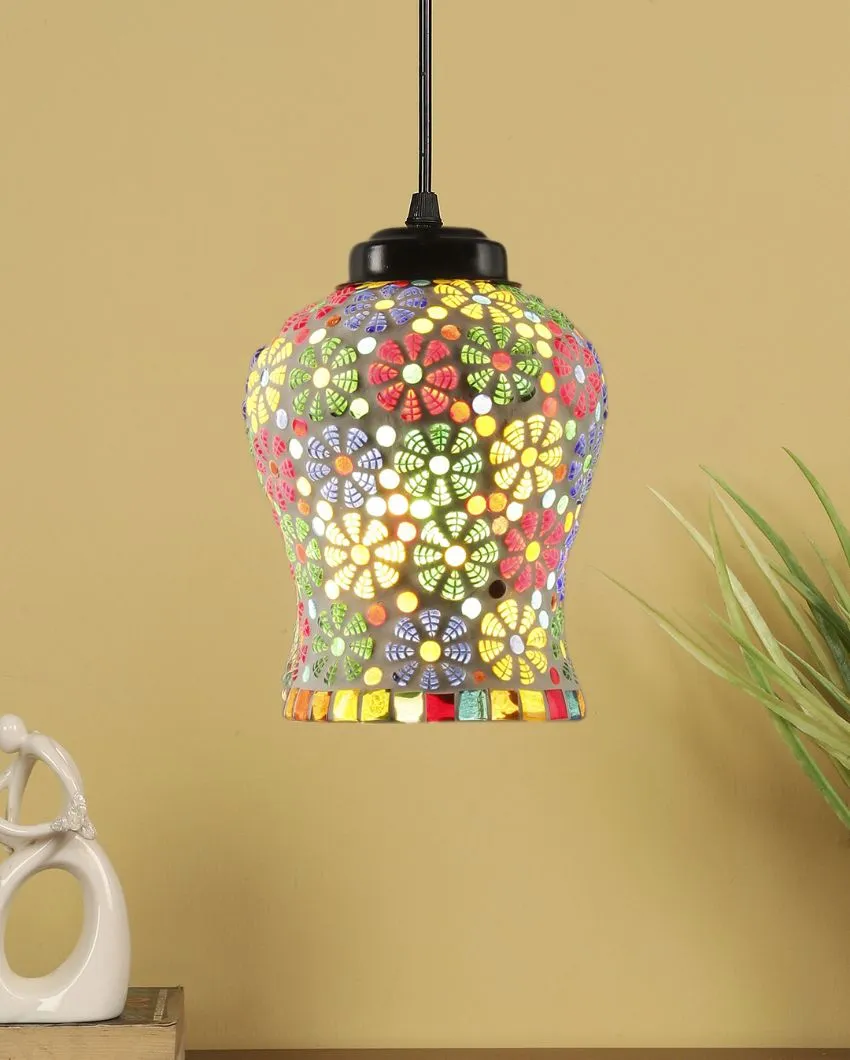 Blooming Mosaic Glass Hanging Lamp | 4.5 x 20 inches