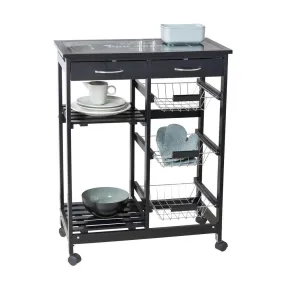 Bon Appetit Deluxe Kitchen Trolley Black