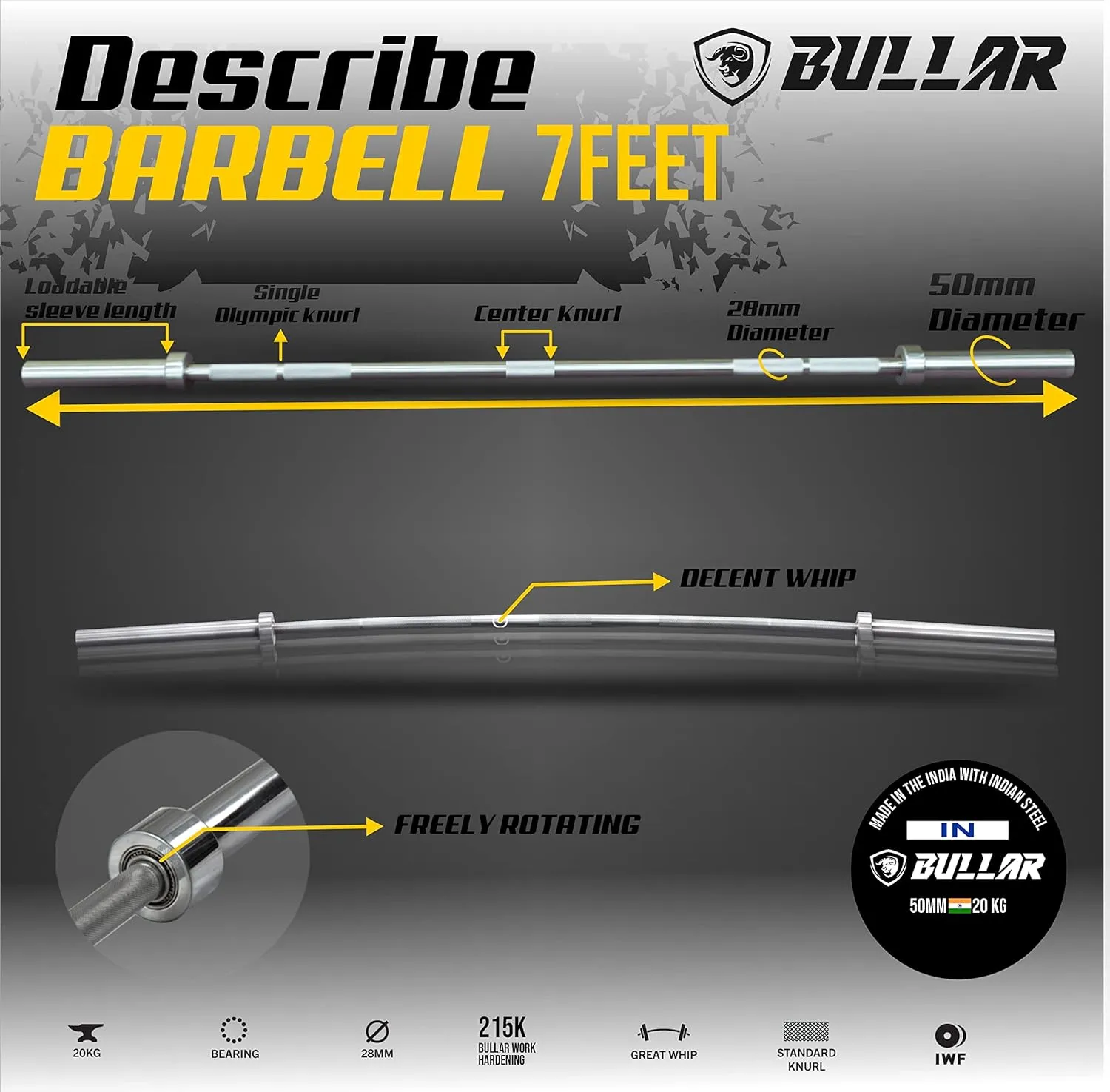Bumper plates with olympic barbell (90 KG SET(15x4 10x2 5x2))