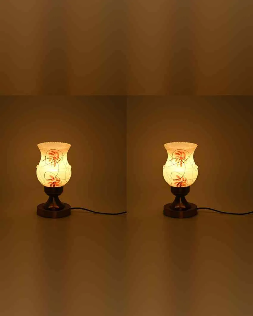 Camellia Decorative Home LED Compatible Stylish Night Table Lamp | 4 x 10 inches