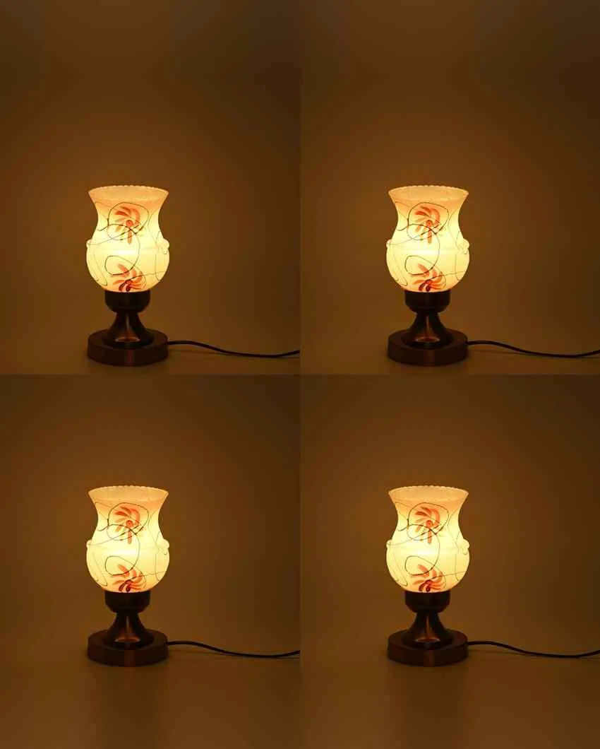 Camellia Decorative Home LED Compatible Stylish Night Table Lamp | 4 x 10 inches