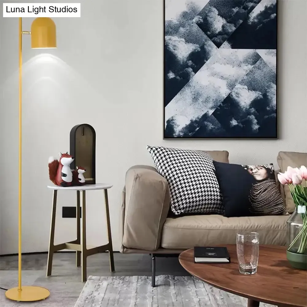 Candy Colored Metal Floor Light - Stylish Macaron Design for Living Room