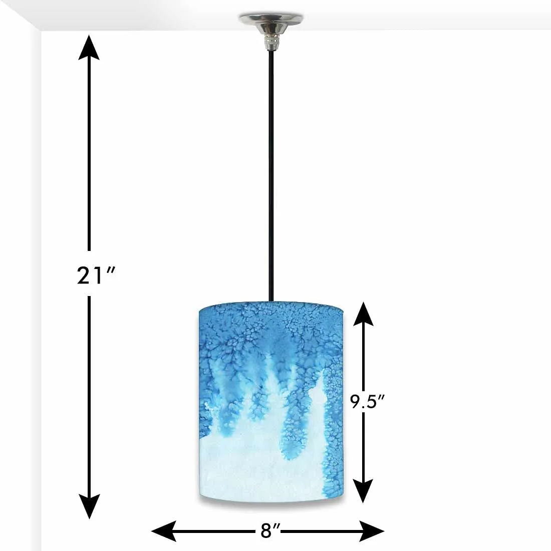 Ceiling Hanging Pendant Lamp Shade - Arctic Blue Space Watercolor