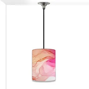 Ceiling Hanging Pendant Lamp Shade - Pink Golden Ink Watercolor