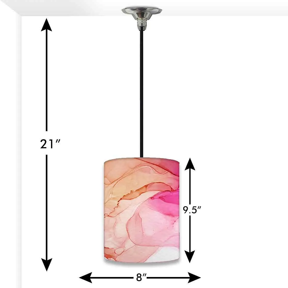 Ceiling Hanging Pendant Lamp Shade - Pink Golden Ink Watercolor