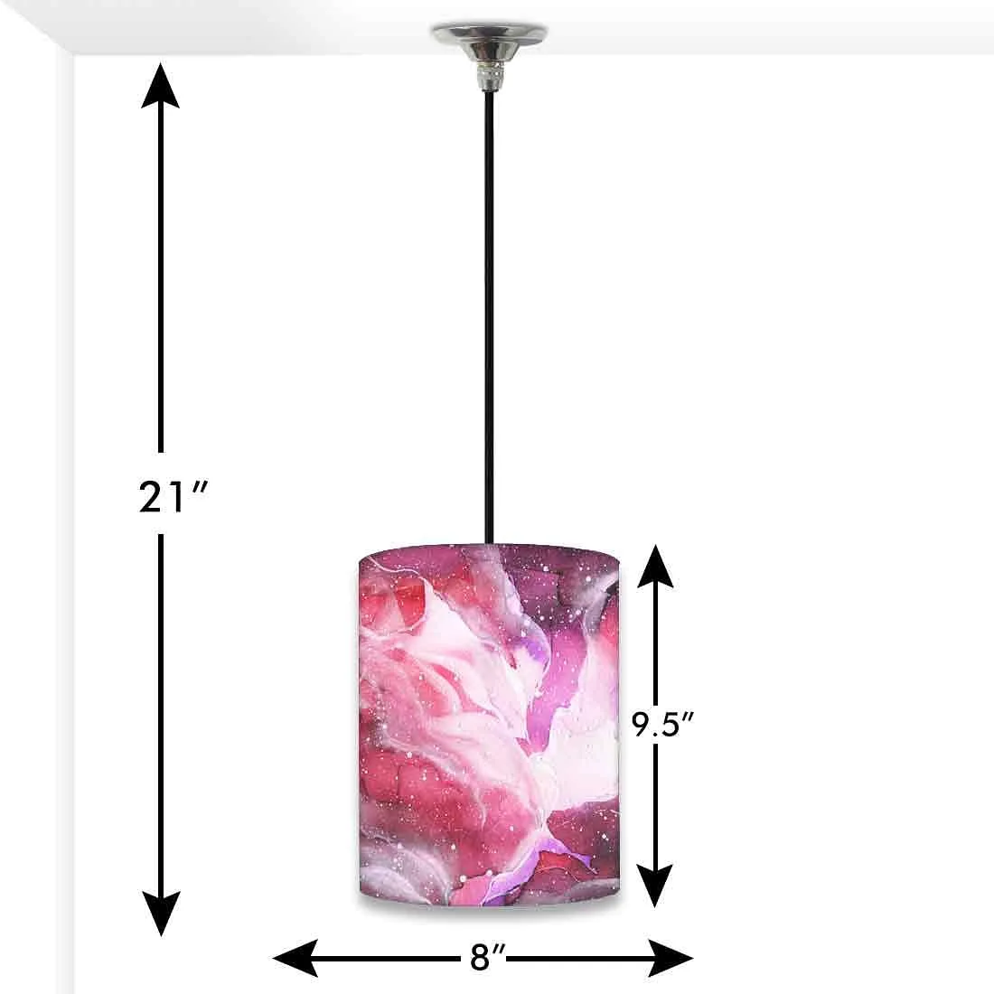 Ceiling Hanging Pendant Lamp Shade - Space Pink Watercolor