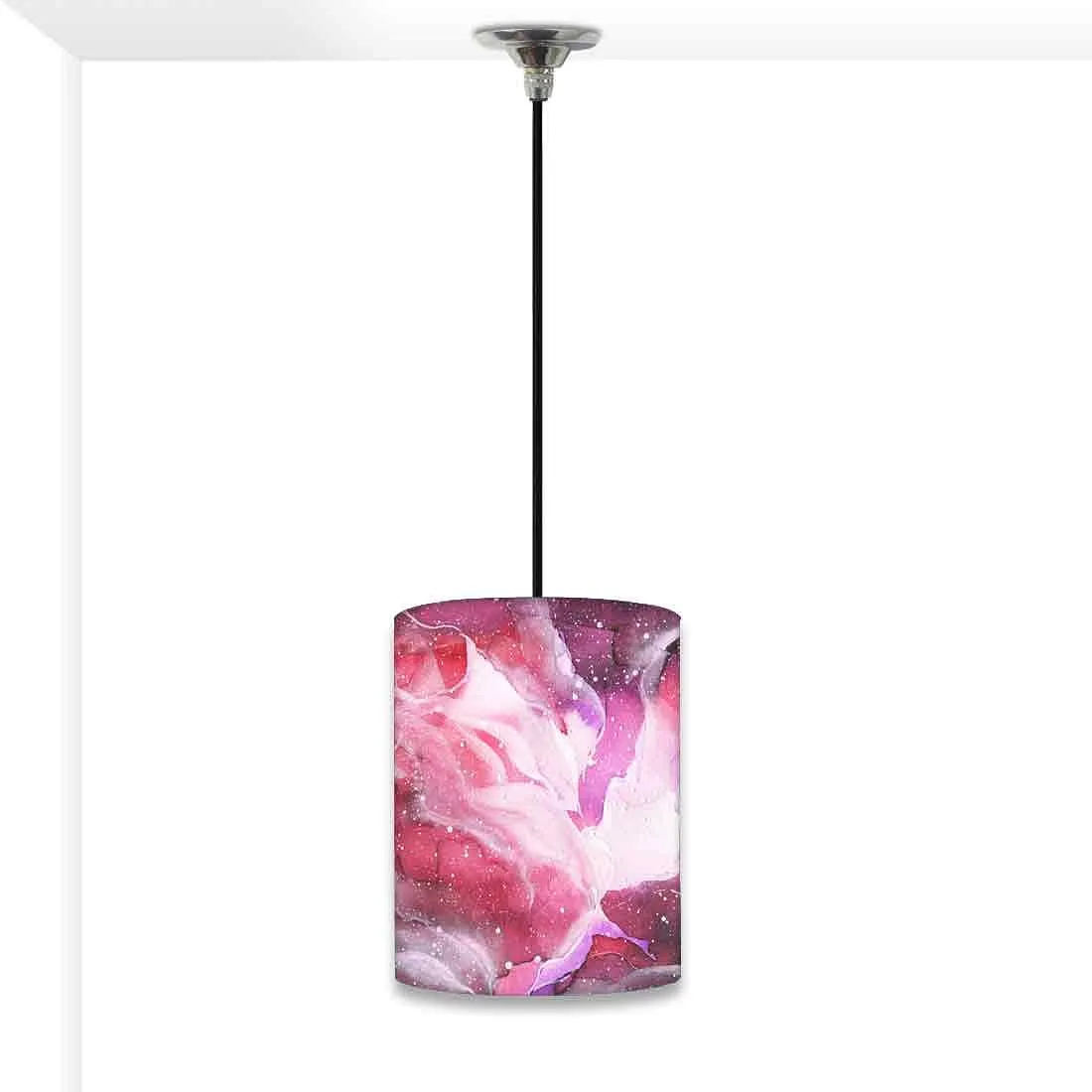 Ceiling Hanging Pendant Lamp Shade - Space Pink Watercolor