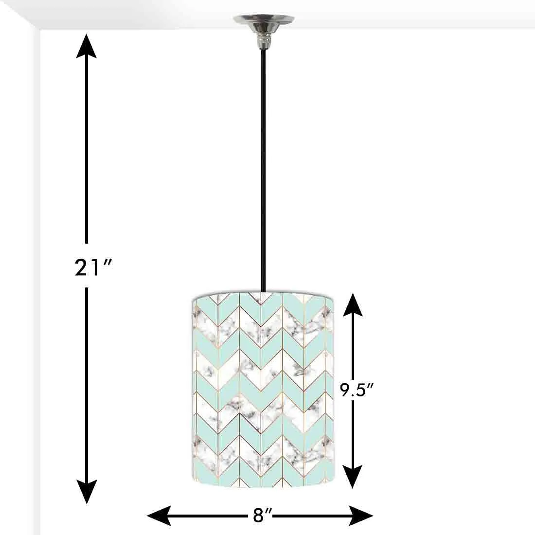 Ceiling Hanging Pendant Lamp Shade - White Green Marble Pastle
