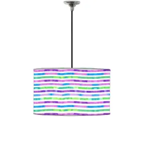 Ceiling Lamp Hanging Drum Lampshade - Colorful Strips