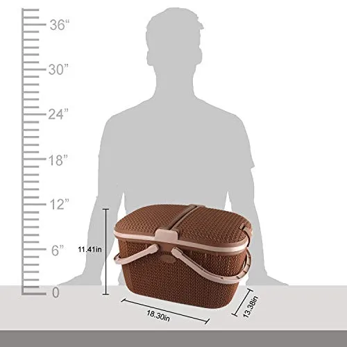 CELLO Knits Style Shopping Basket, Brown, Plastic, Pack of 1, Port