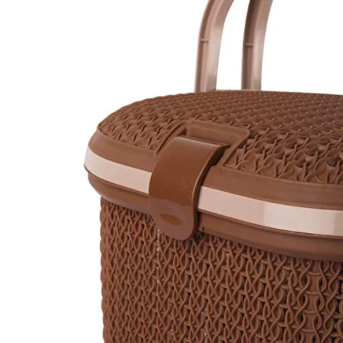 CELLO Knits Style Shopping Basket, Brown, Plastic, Pack of 1, Port
