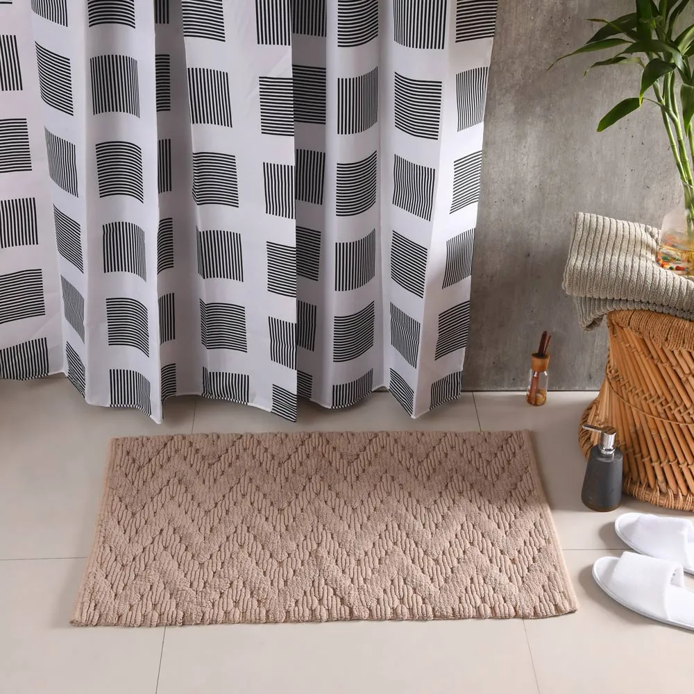 Chevron Cotton Anti Slip Bath mat