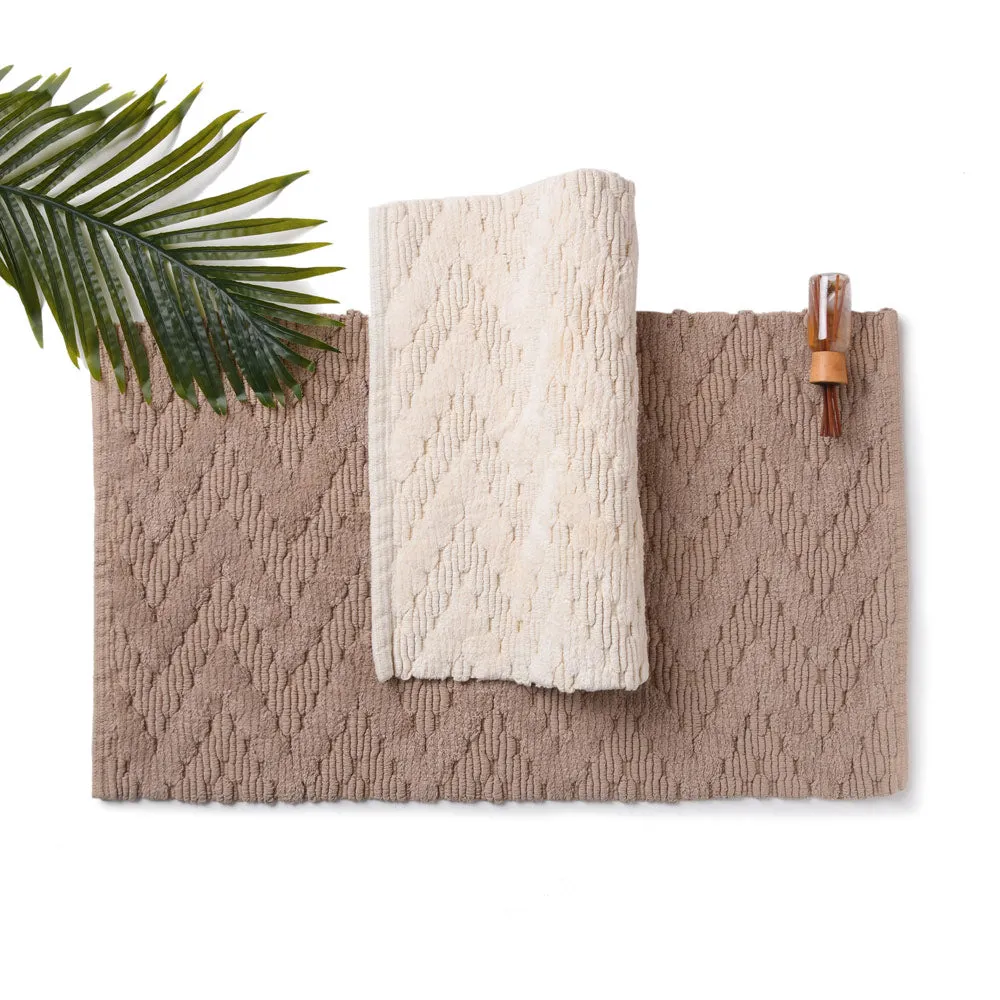 Chevron Cotton Anti Slip Bath mat